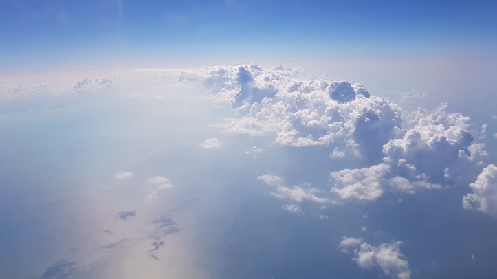Cloud formation above Arabian Gulf, west of UAE